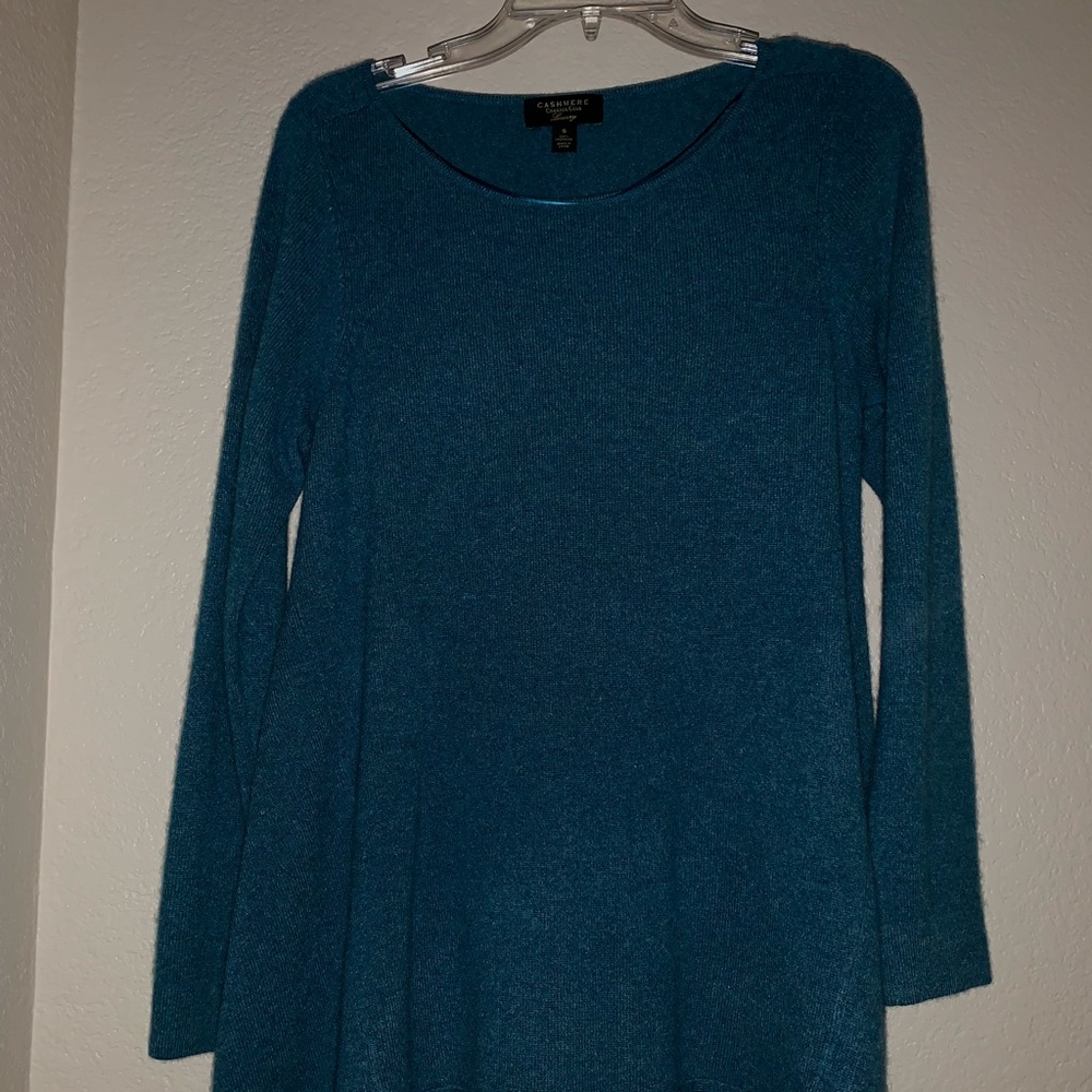 Sea Green/Blue Asymmetrical Cashmere Sweater
